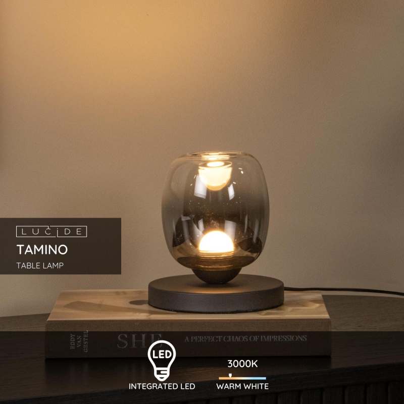 Lucide TAMINO - Table lamp - Ø 15 cm - LED - 1x6W 3000K - Black